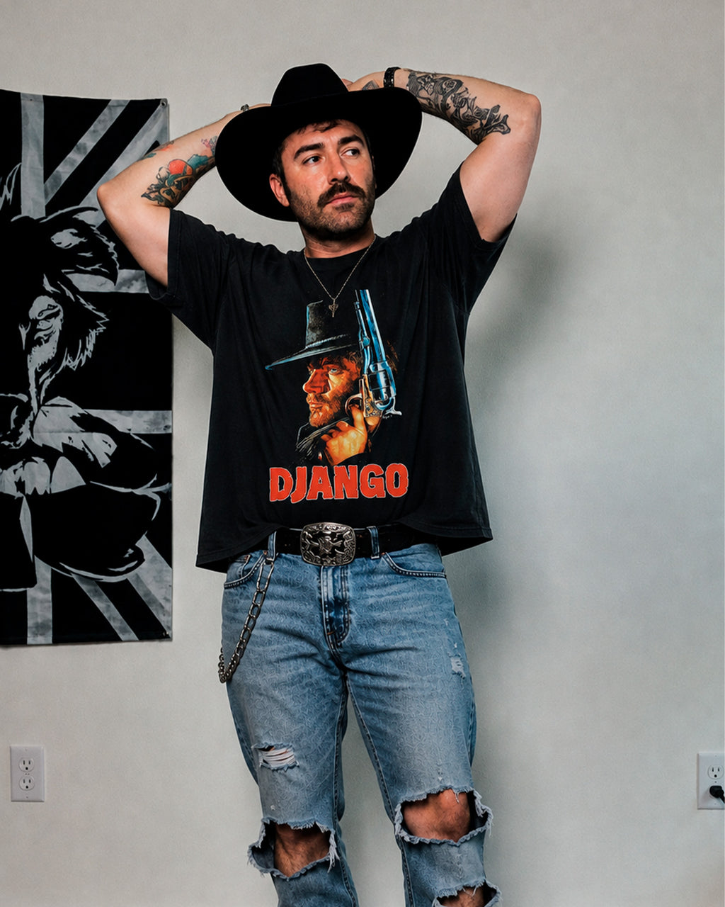 Camiseta Preta Django O Pistoleiro Do Velho Oeste