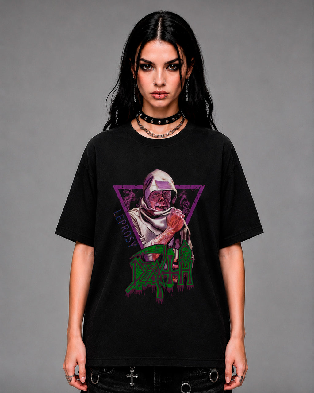 Camiseta Preta Death Leprosy Death Metal Clássico