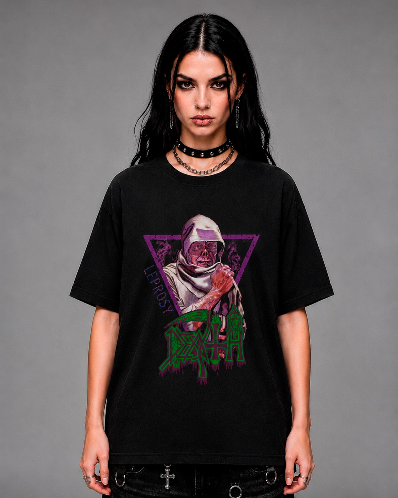 Camiseta Preta Death Leprosy Death Metal Clássico
