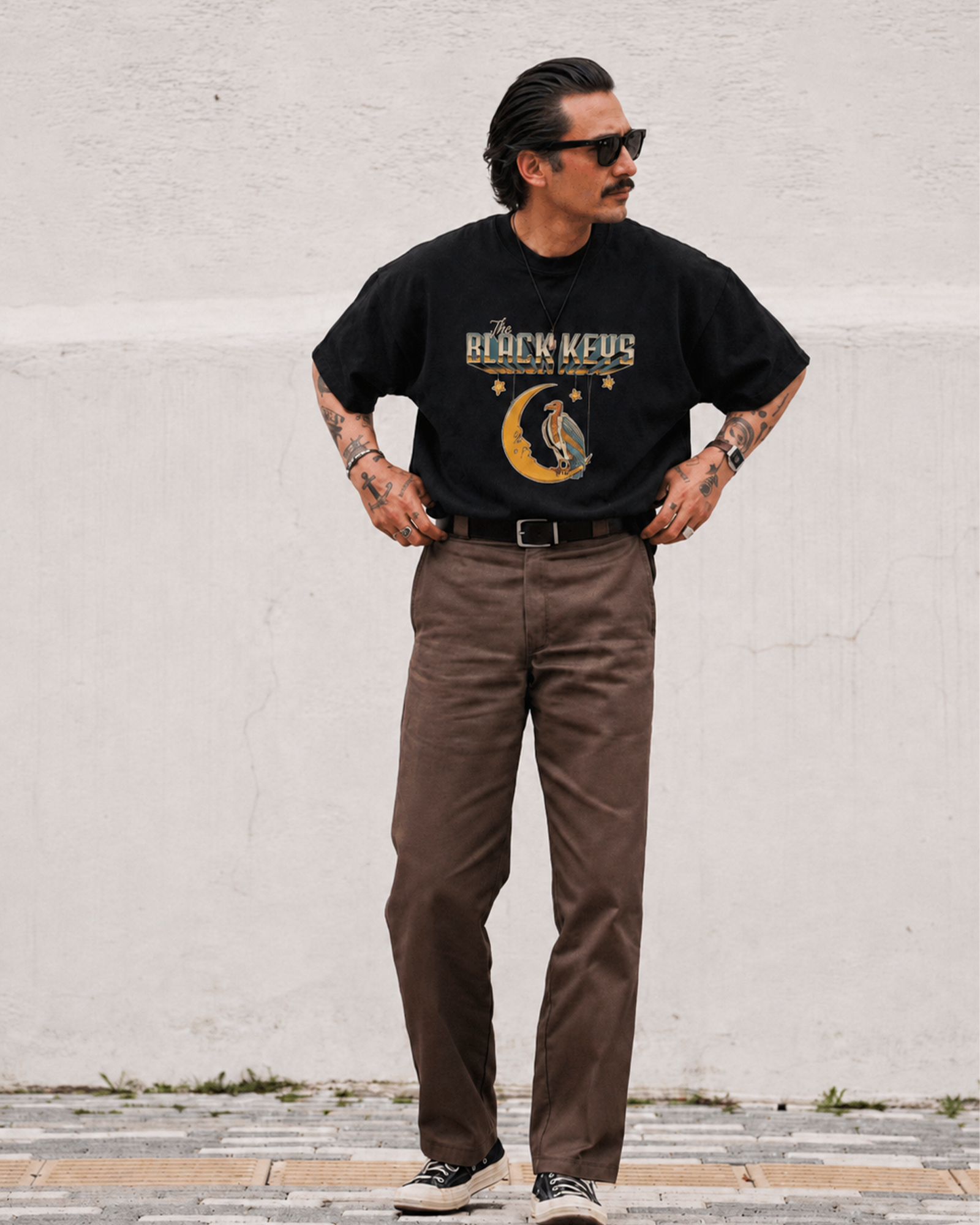Camiseta Preta The Black Keys Under the Moonlight Vintage Rock