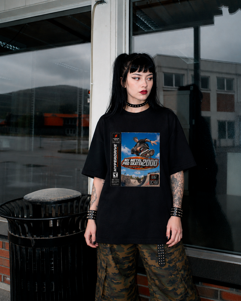 Camiseta Preta Nu Metal Pro Skater 2000