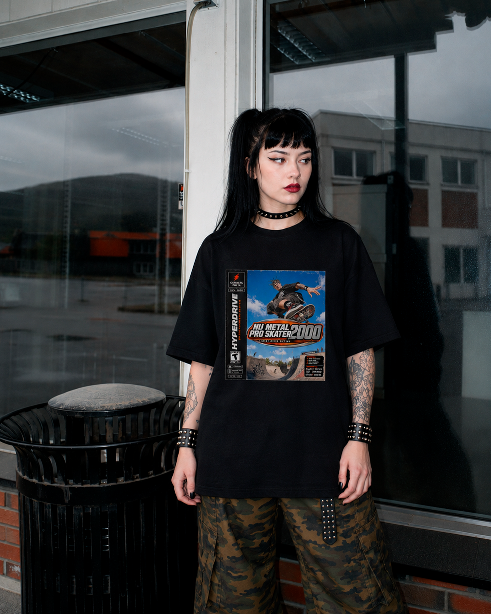 Camiseta Preta Nu Metal Pro Skater 2000