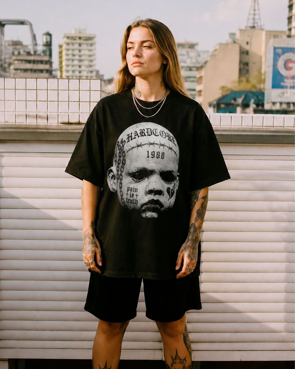 Camiseta Preta Hardcore 1988 Pain Is Truth