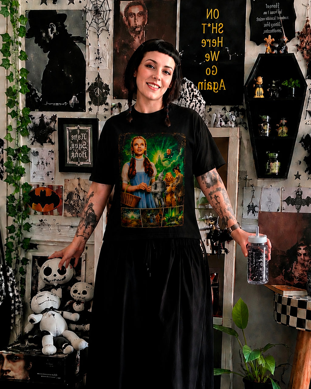 Camiseta Preta Dorothy The Wonderful Wizard Of Oz Estampa Vintage