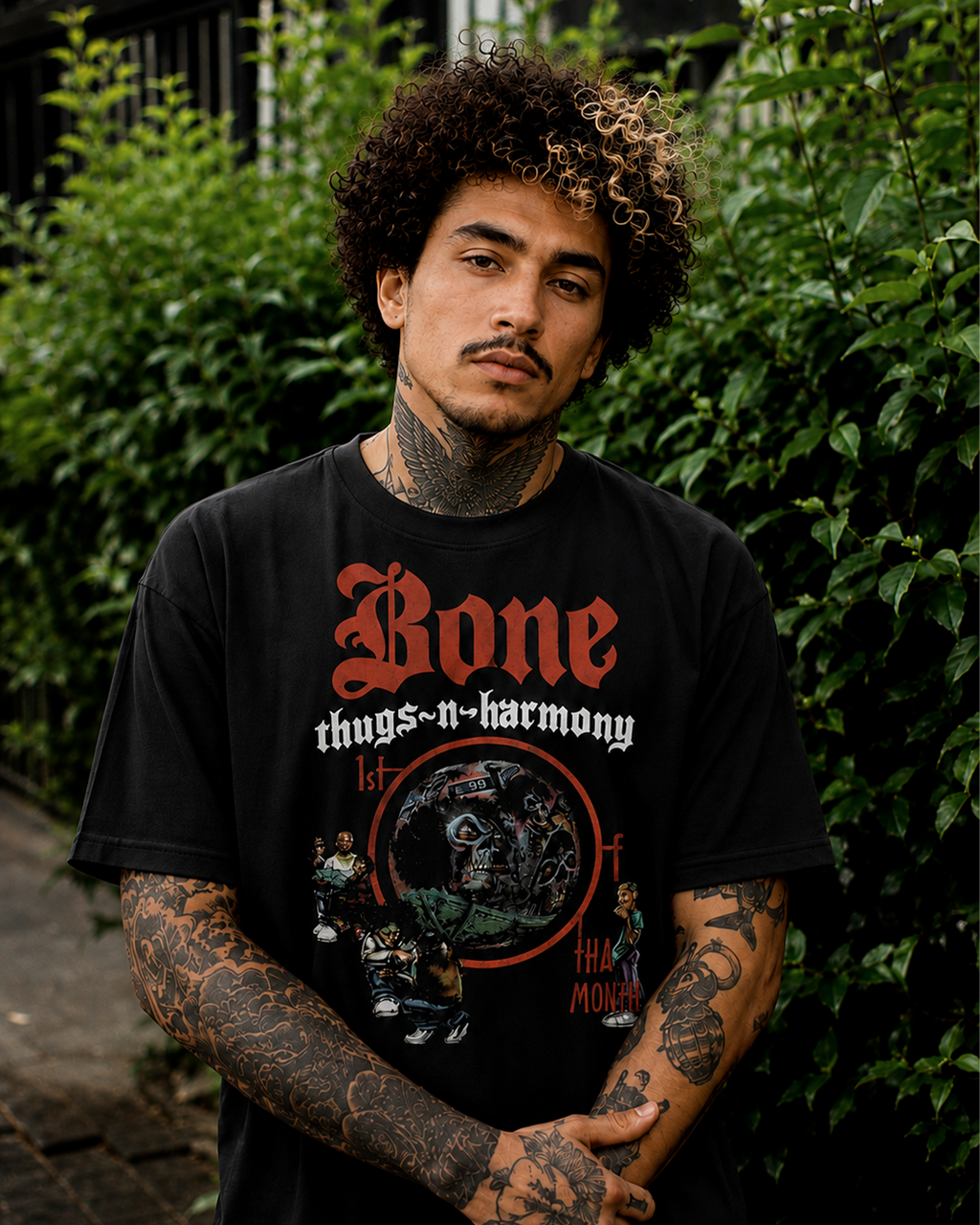 Camiseta Preta Bone Thugs-N-Harmony 1st of Tha Month