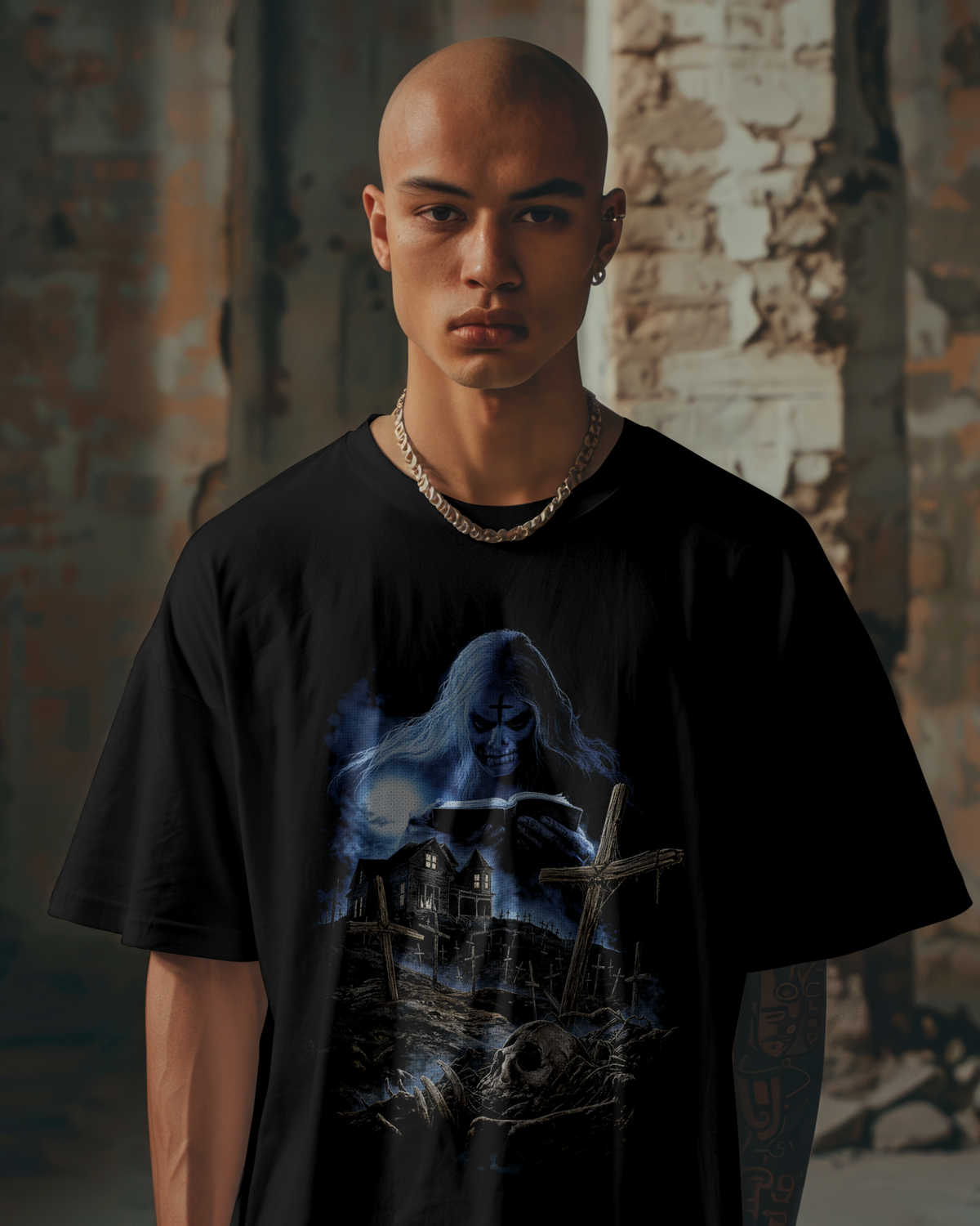 Camiseta Preta House of 1000 Corpses Witch Midnight Ritual