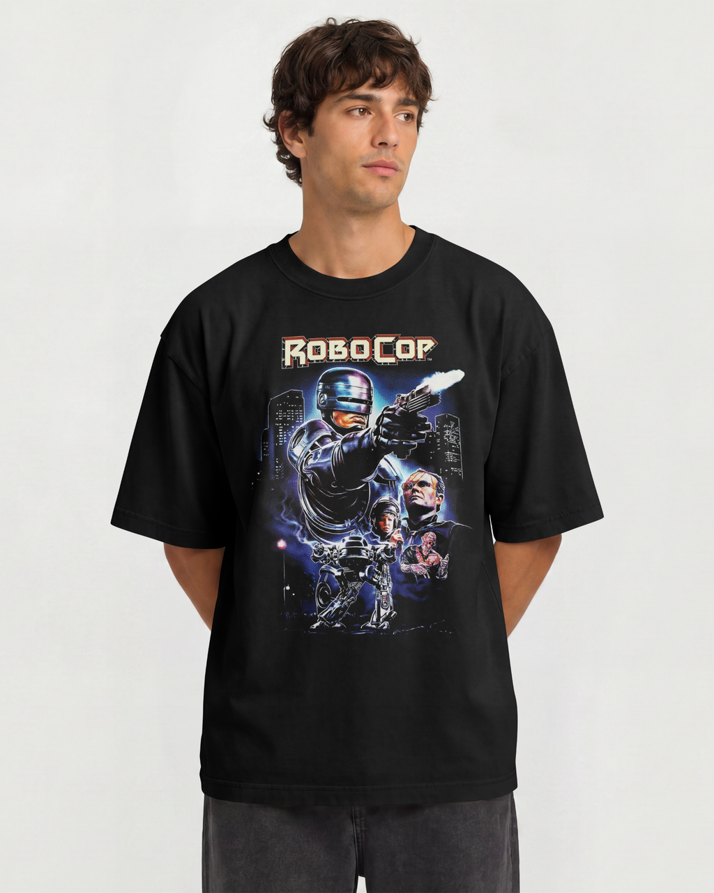 Camiseta Preta RoboCop Serve the Public Trust