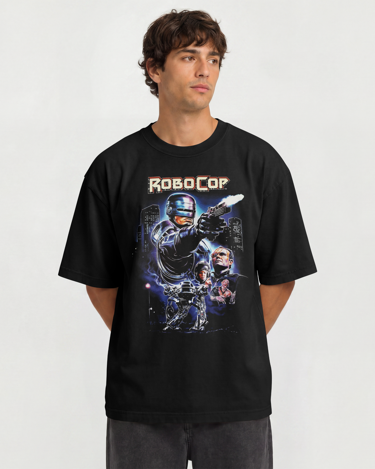 Camiseta Preta RoboCop Serve the Public Trust