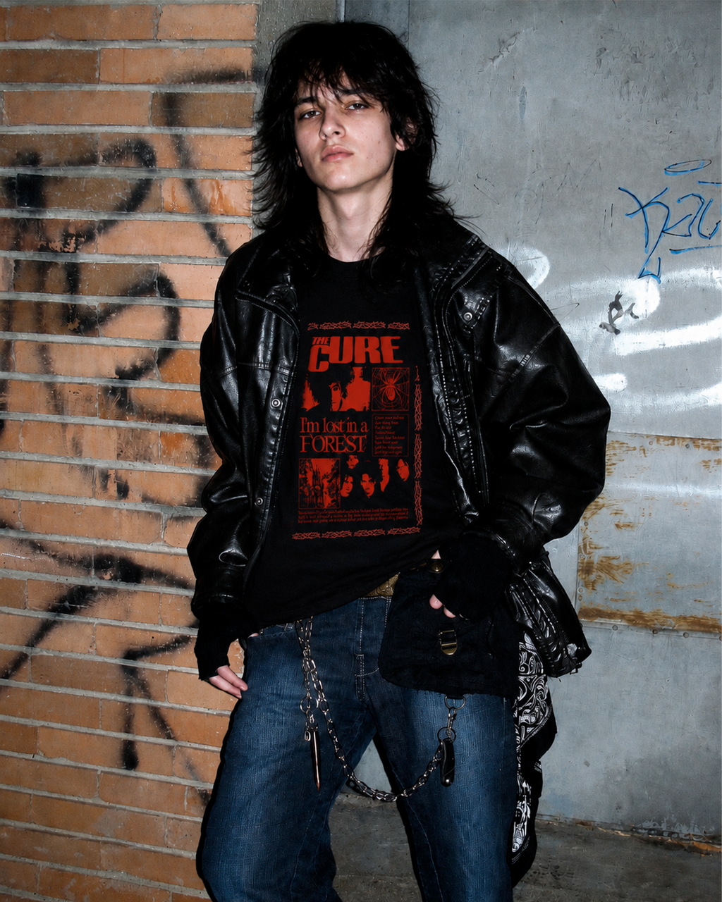 Camiseta Preta The Cure I'm Lost in a Forest Estampa Rock Gótico