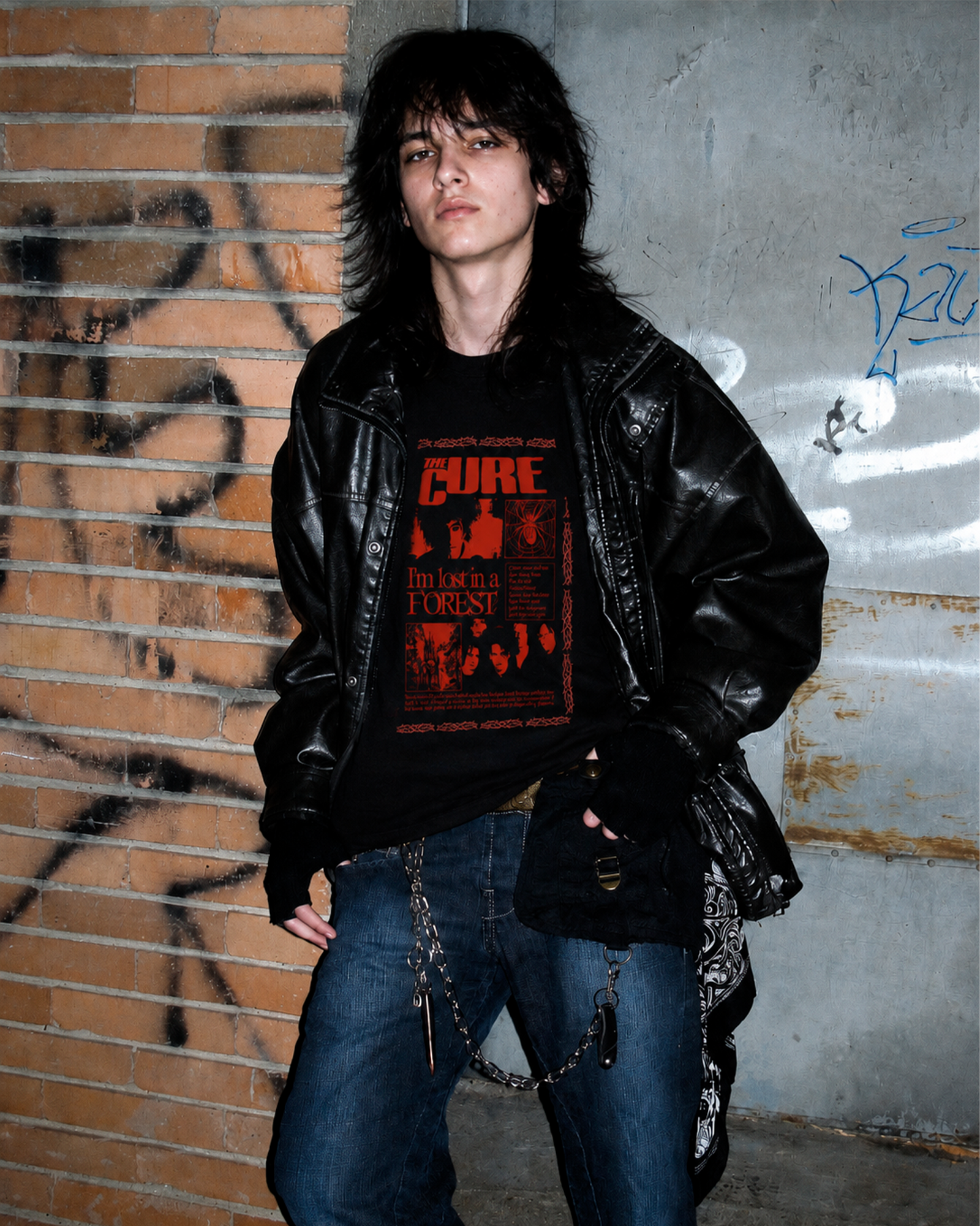Camiseta Preta The Cure I'm Lost in a Forest Estampa Rock Gótico