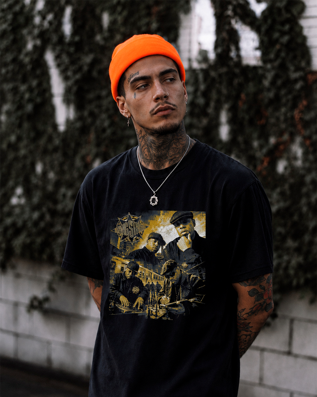 Camiseta Preta Gang Starr Beats, Rhymes & Streets