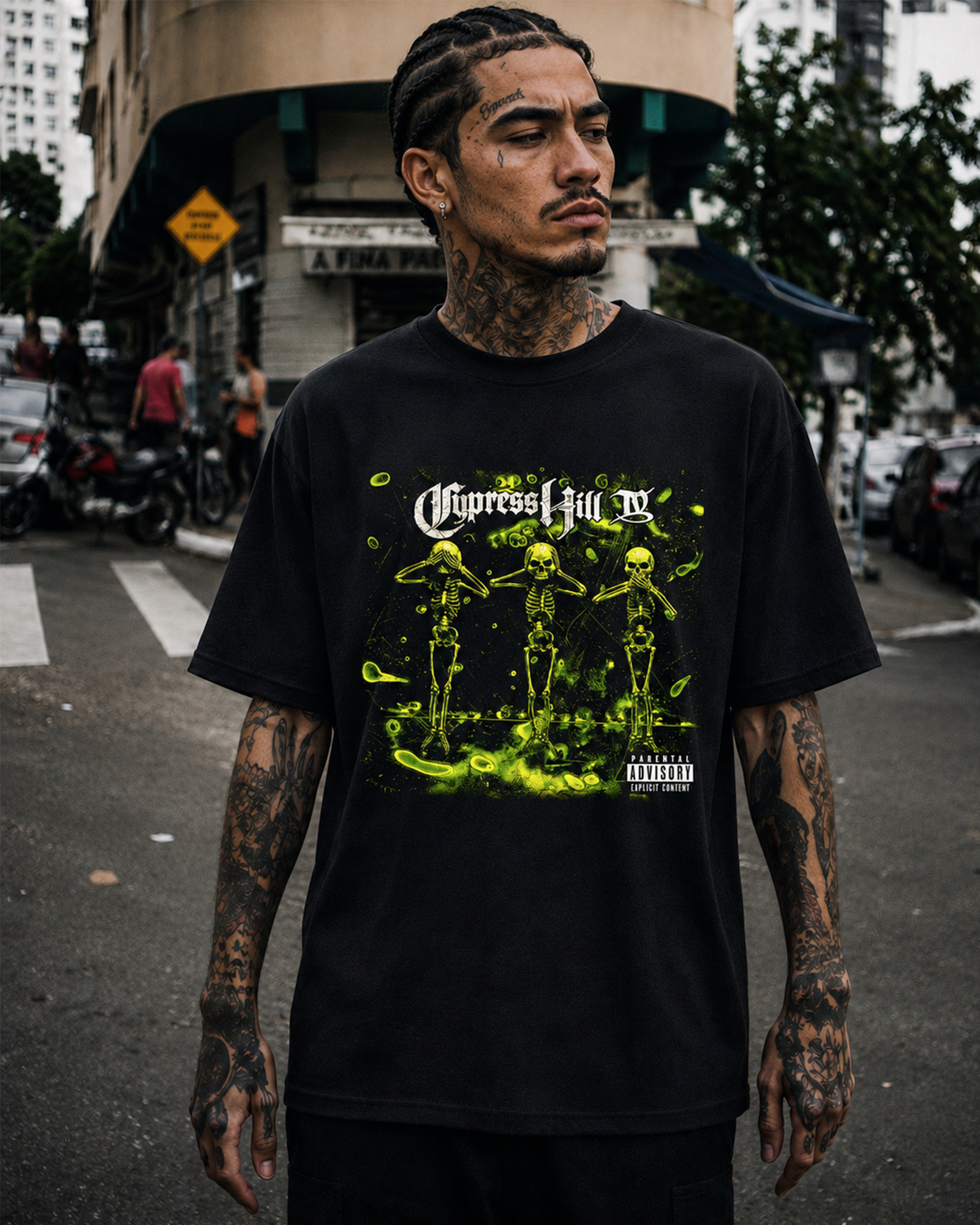 Camiseta Preta Cypress Hill Hear No Evil