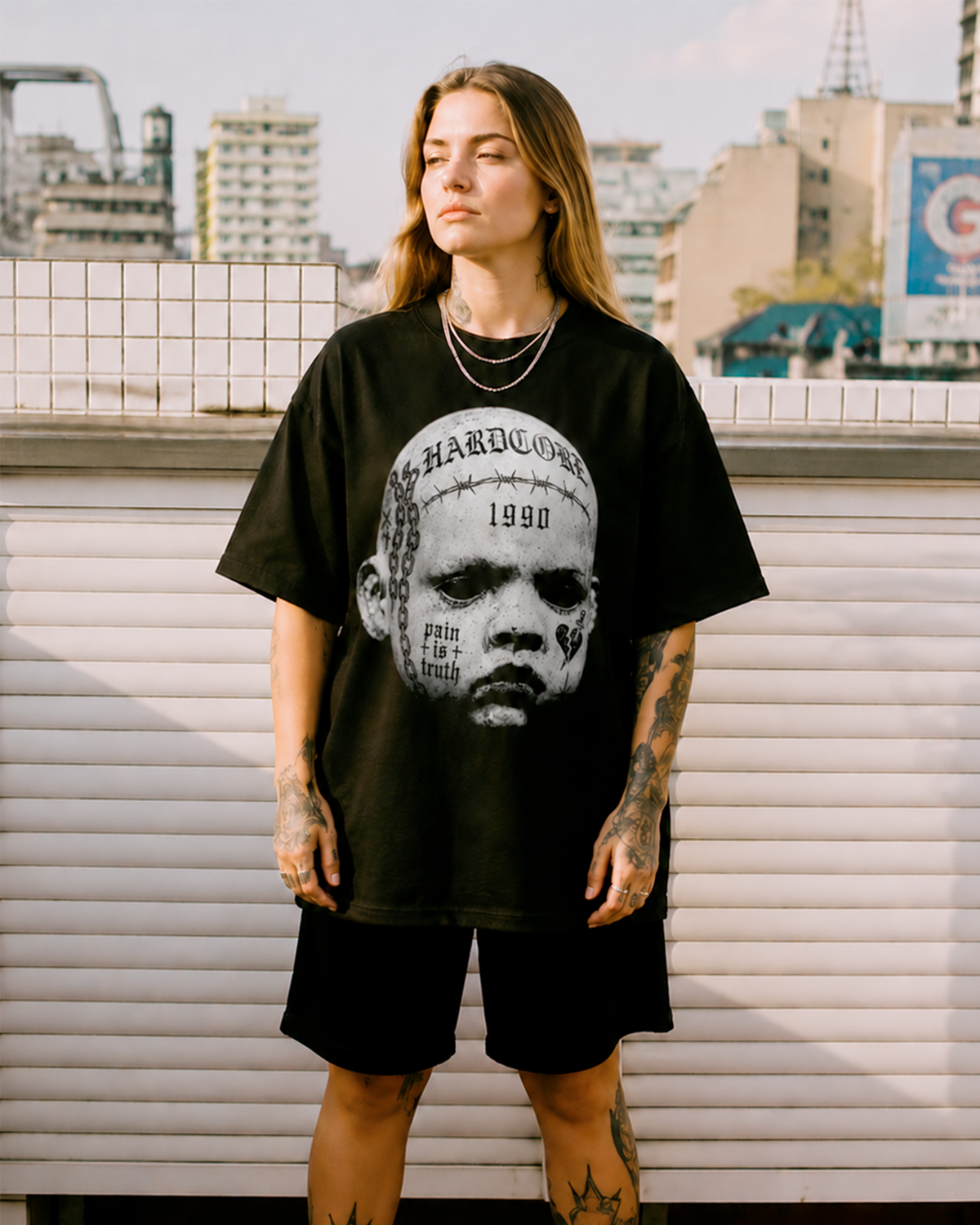 Camiseta Preta Hardcore 1990 Pain Is Truth