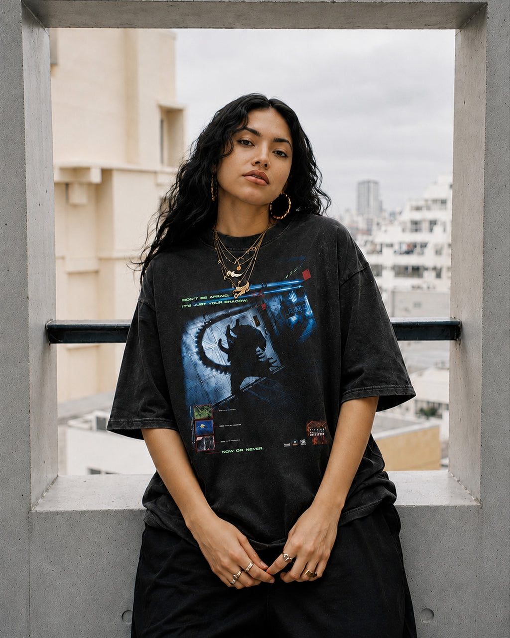 Camiseta Preta Alien vs Predator Don’t Be Afraid