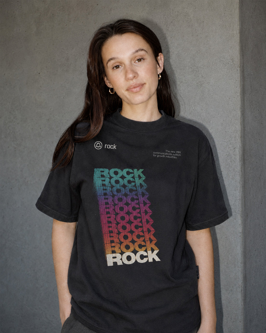 Camiseta Preta Rock Typography Vintage System