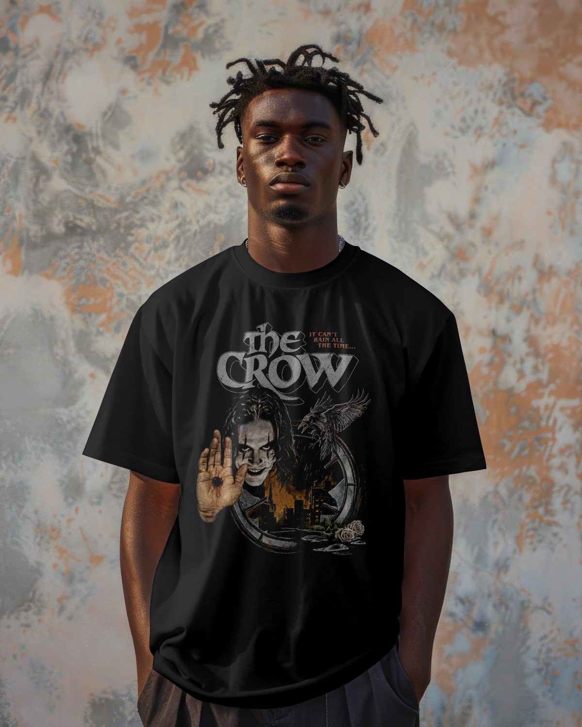 Camiseta Preta The Crow It Can’t Rain All the Time