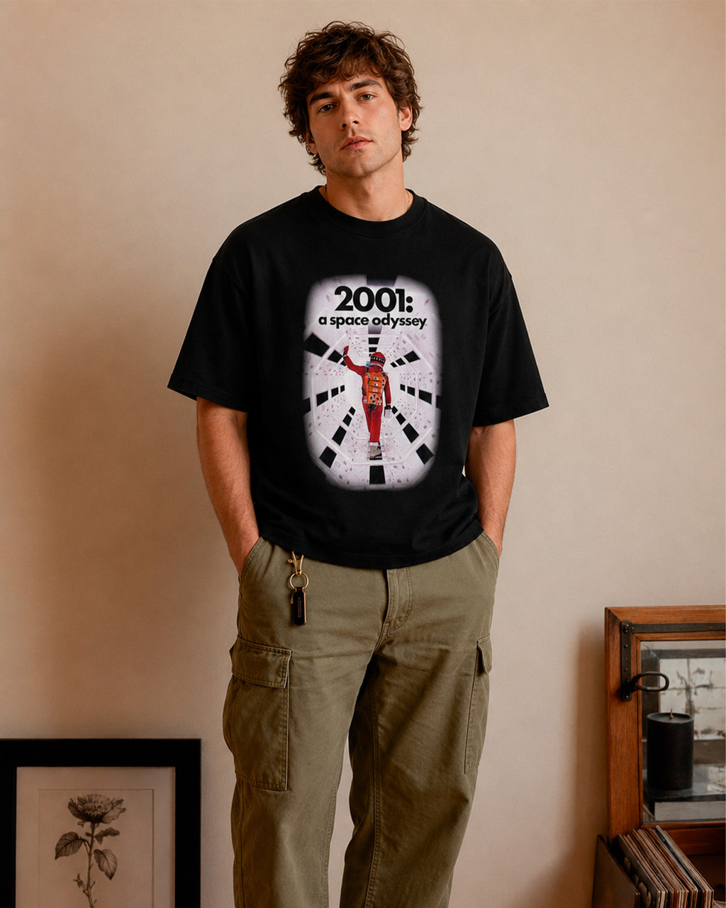 Camiseta Preta 2001: Uma Odisseia no Espaço Astronauta Discovery One