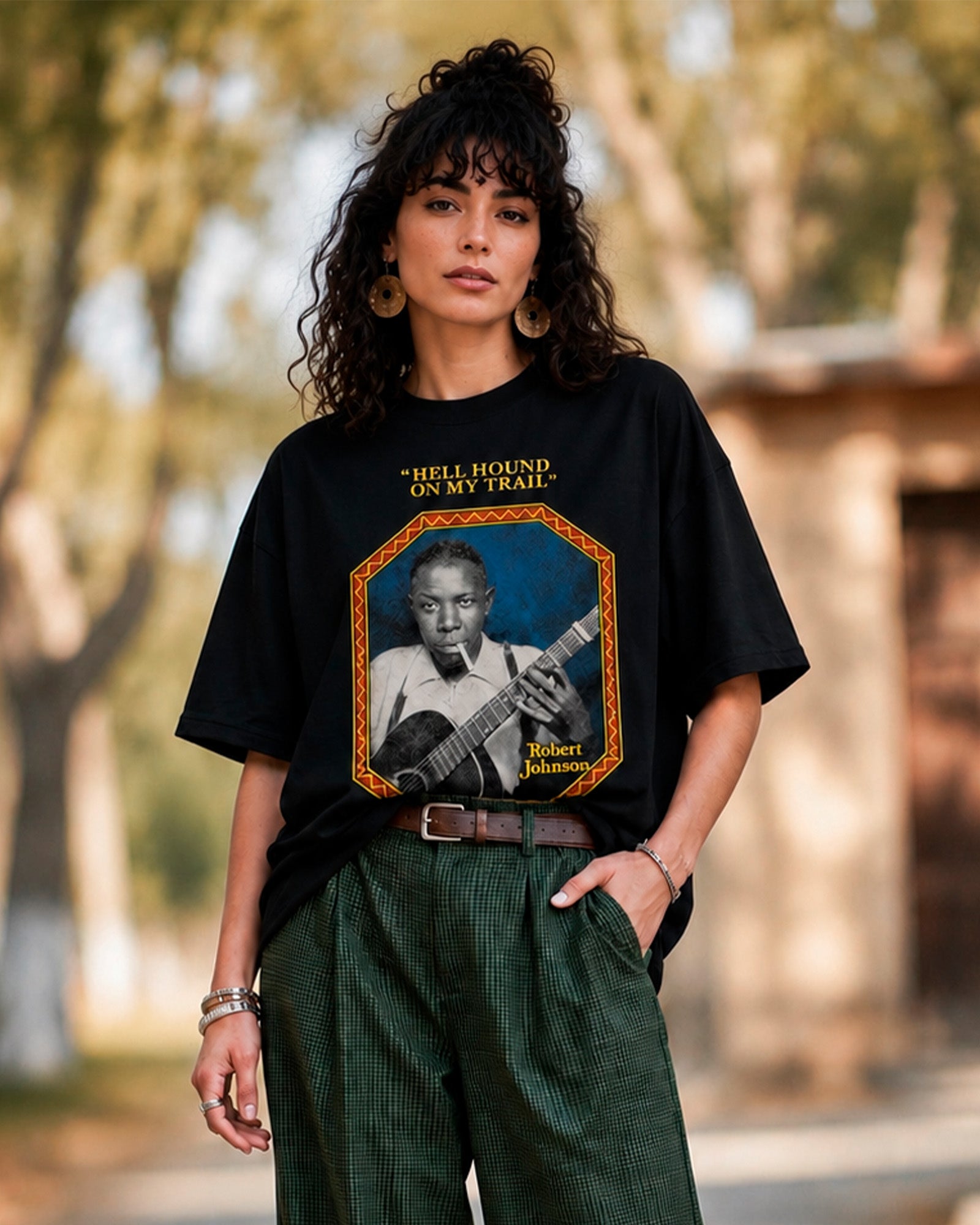 Camiseta Preta Robert Johnson Hell Hound on My Trail
