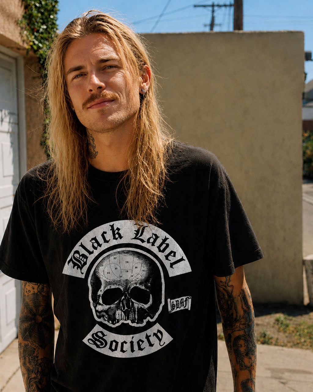 Camiseta Preta Black Label Society Skull Logo