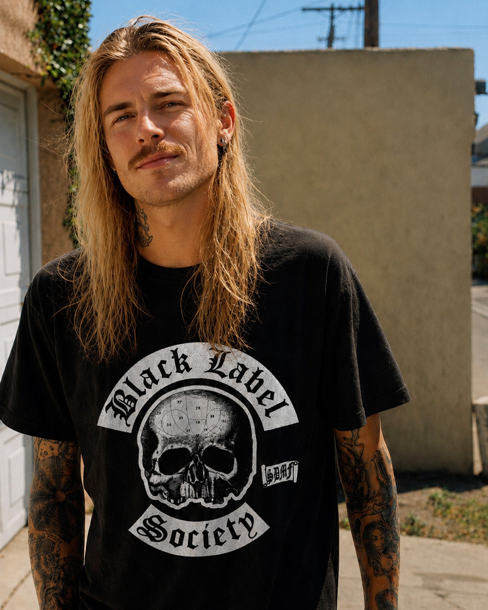 Camiseta Preta Black Label Society Skull Logo
