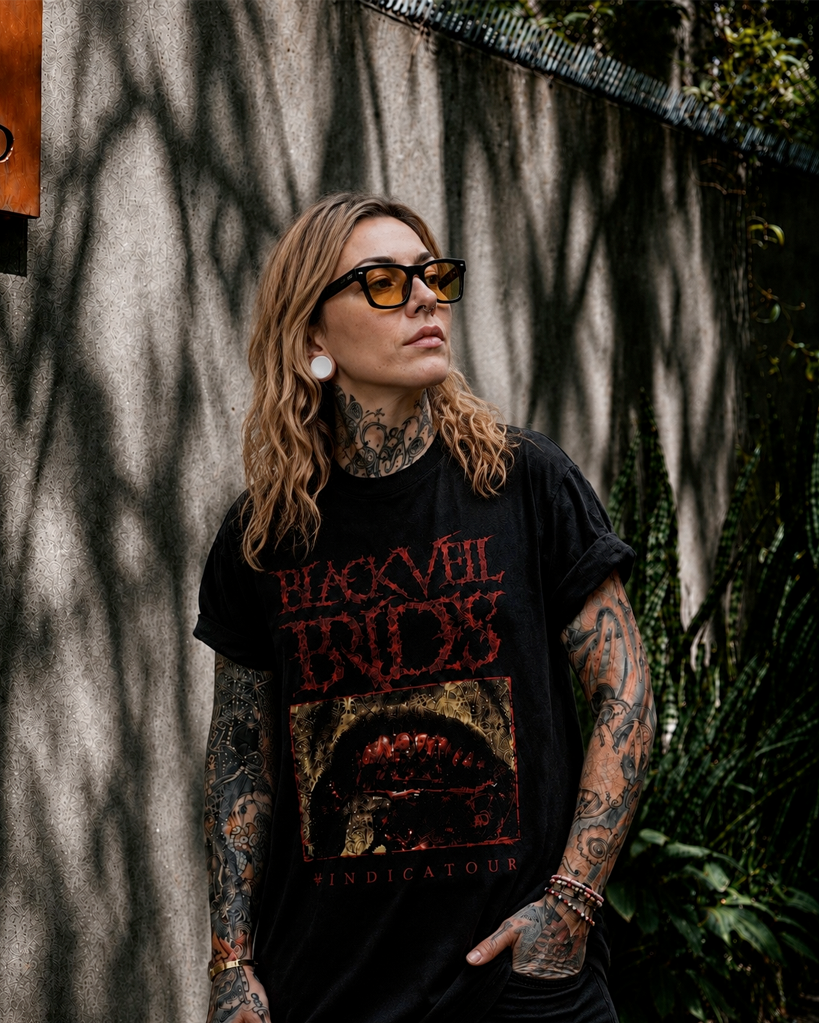 Camiseta Preta Black Veil Brides Bite the Night