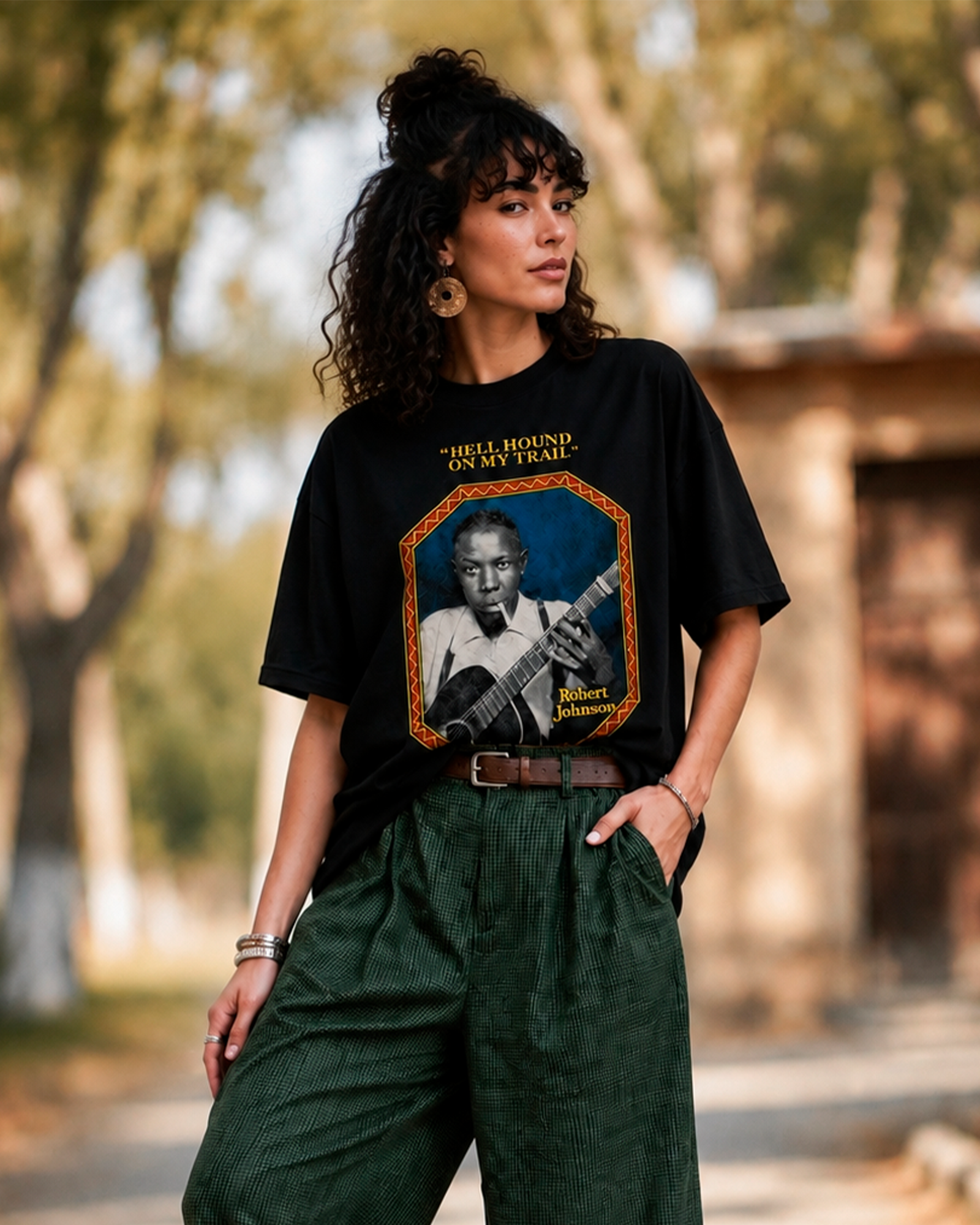 Camiseta Preta Robert Johnson Hell Hound on My Trail