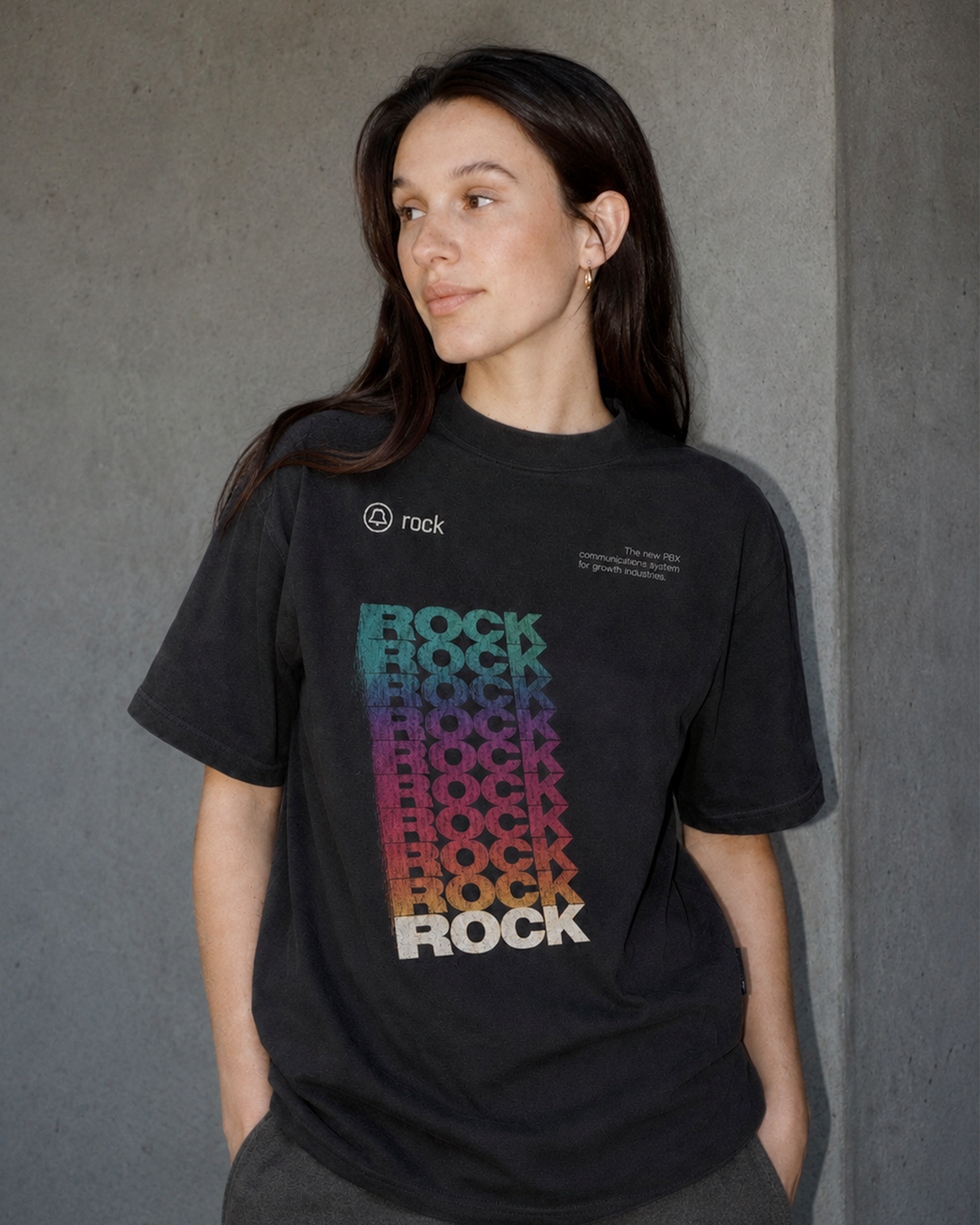 Camiseta Preta Rock Typography Vintage System