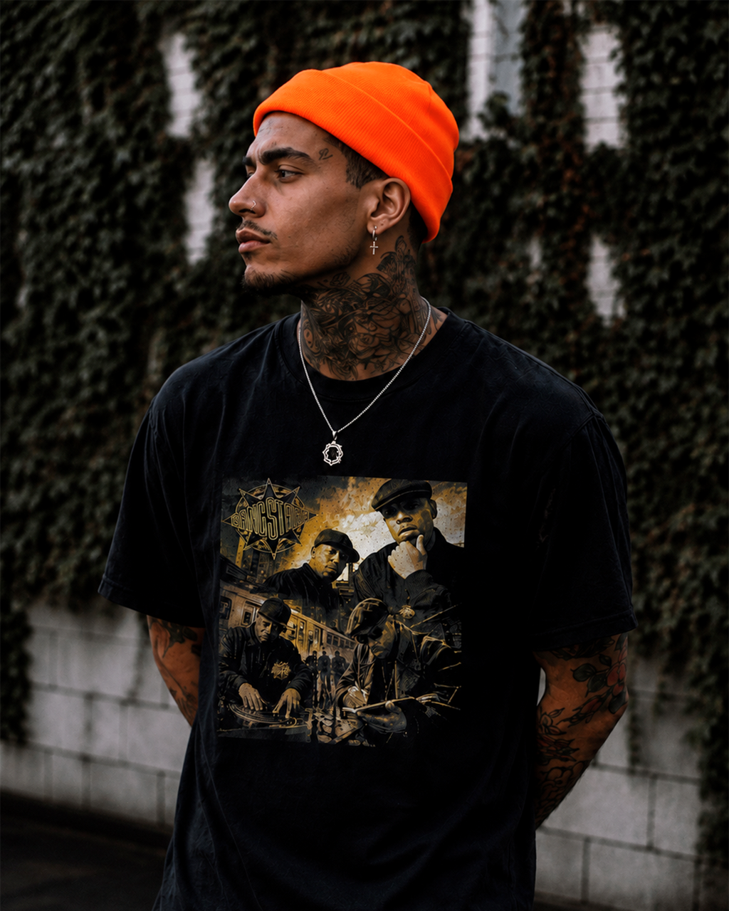 Camiseta Preta Gang Starr Beats, Rhymes & Streets
