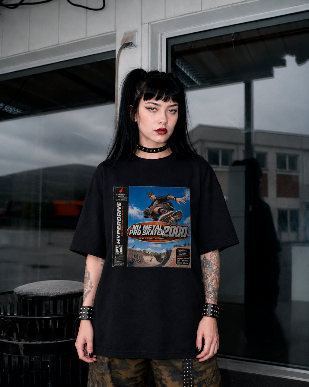 Camiseta Preta Nu Metal Pro Skater 2000