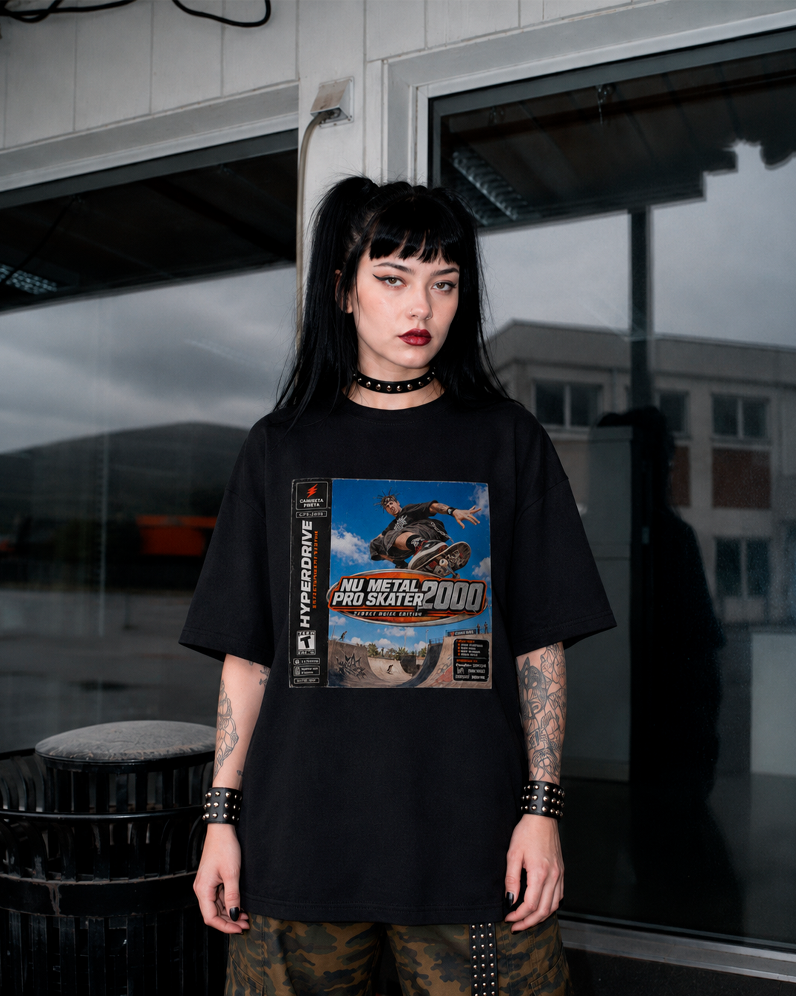Camiseta Preta Nu Metal Pro Skater 2000