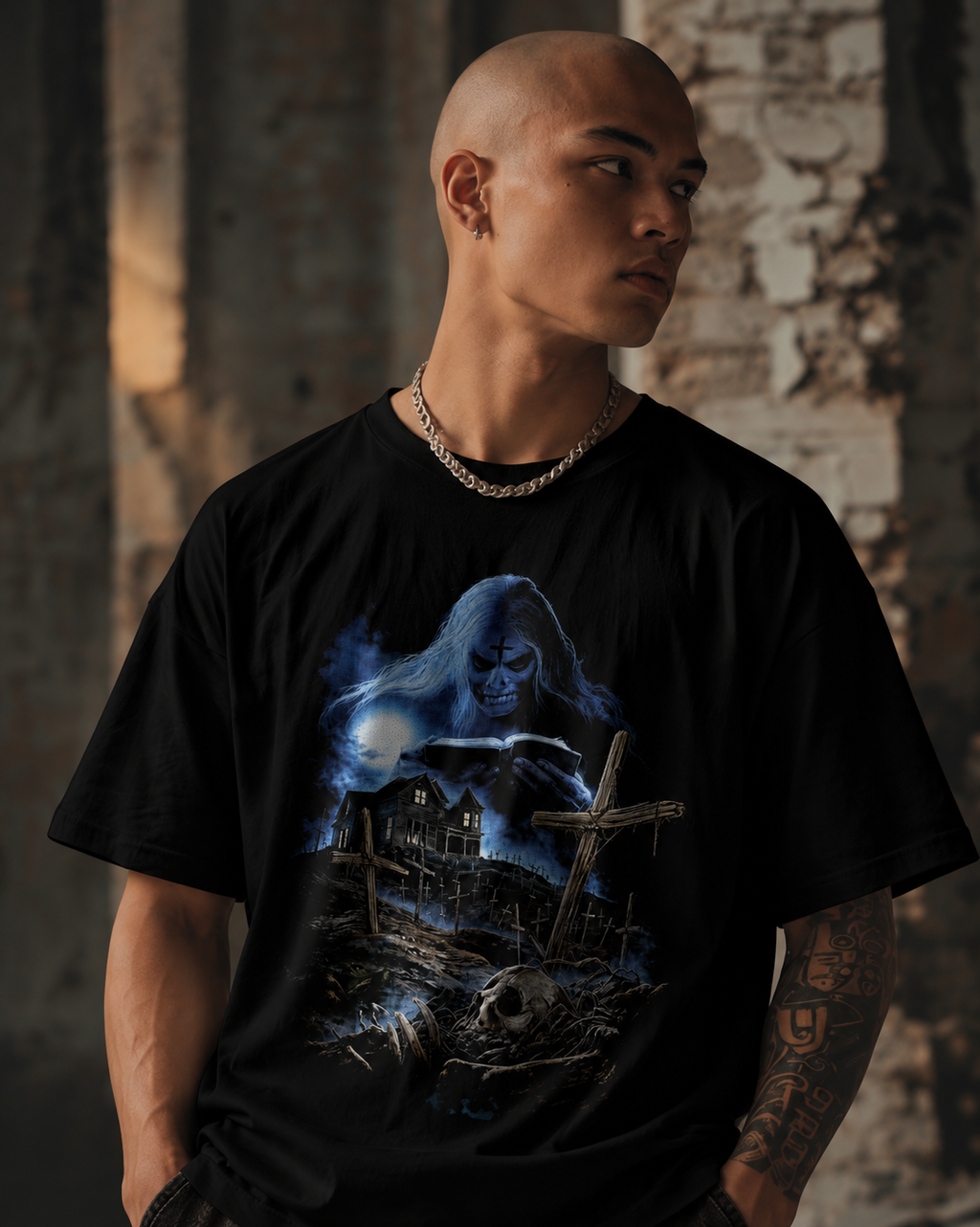 Camiseta Preta House of 1000 Corpses Witch Midnight Ritual