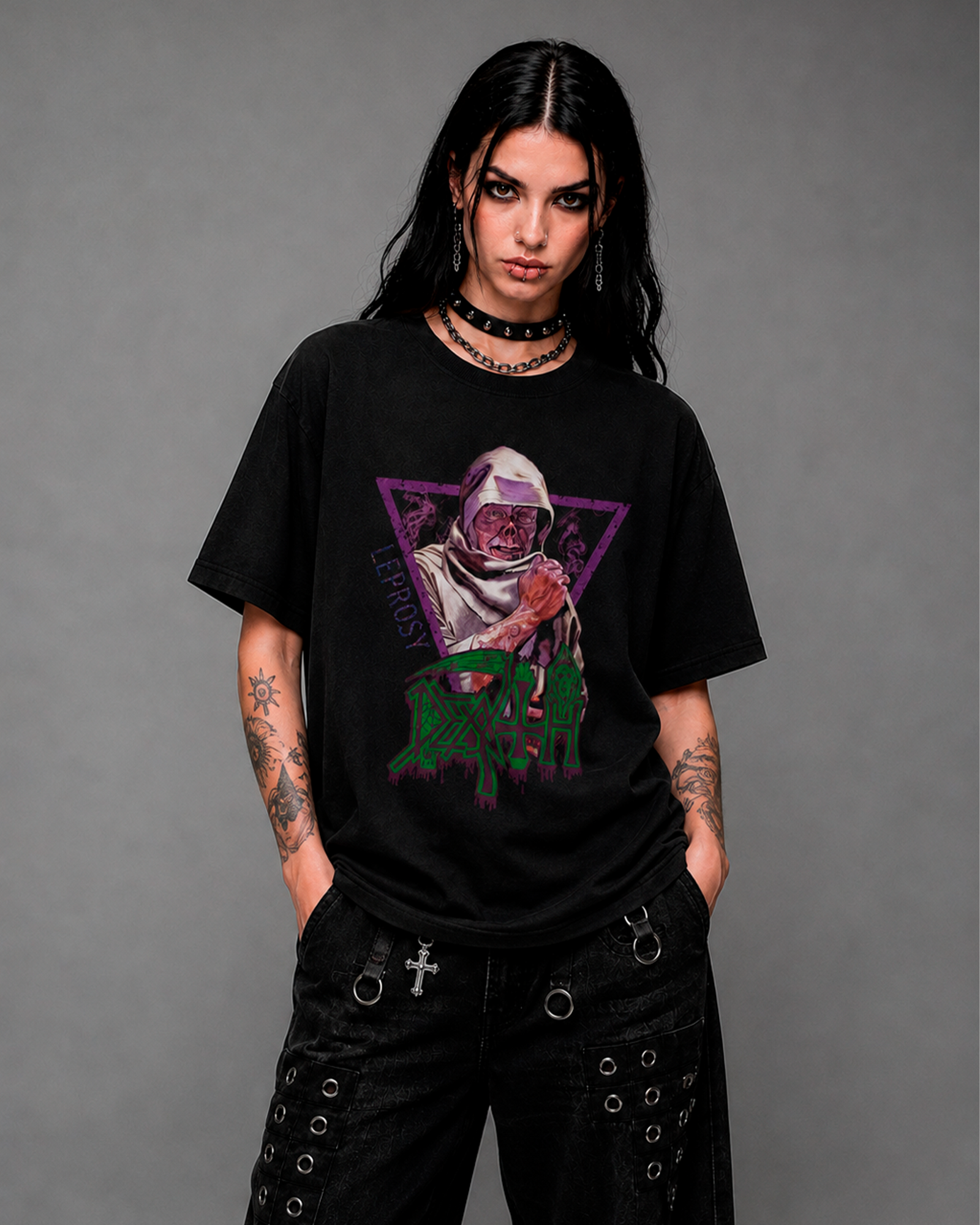 Camiseta Preta Death Leprosy Death Metal Clássico