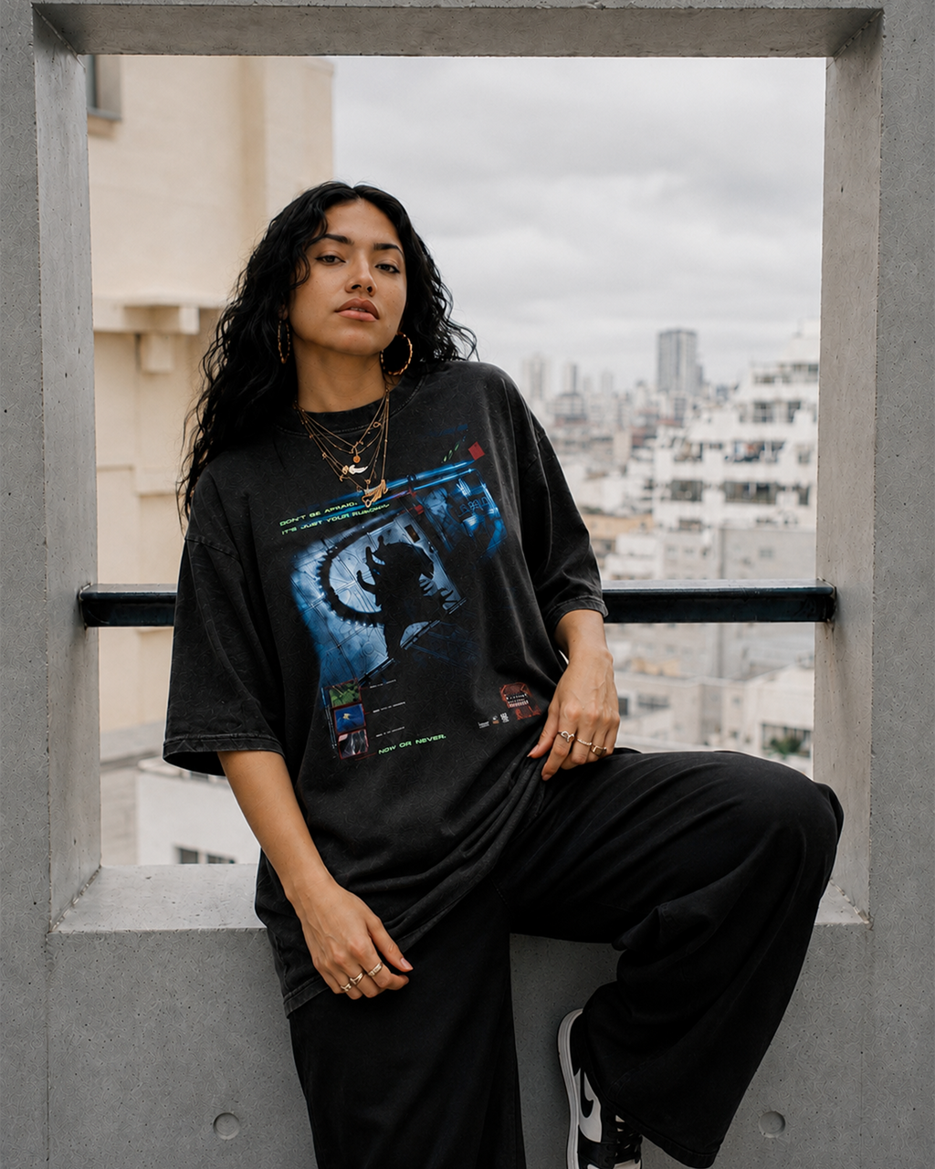 Camiseta Preta Alien vs Predator Don’t Be Afraid