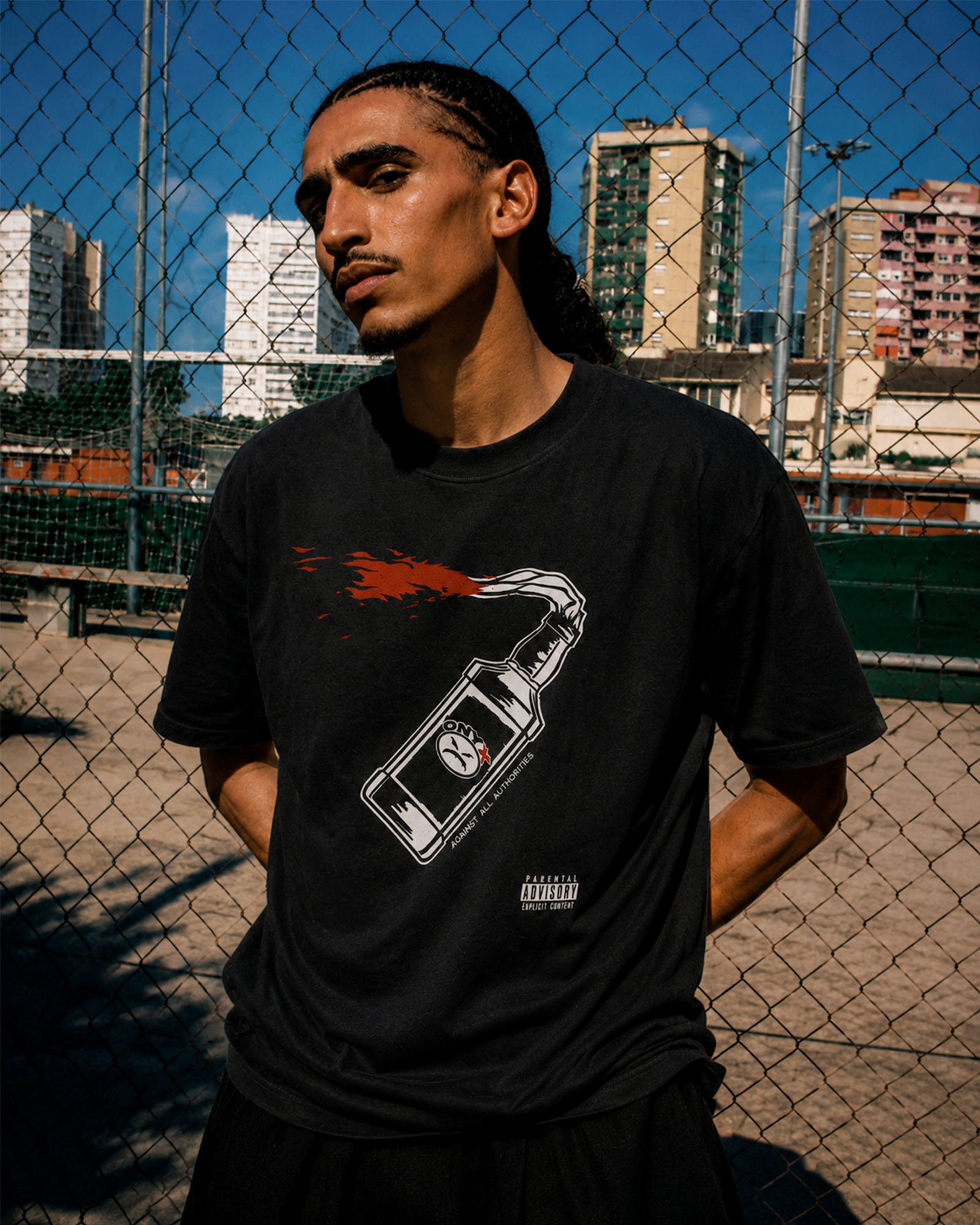 Camiseta Preta Onyx Fire Against Authority
