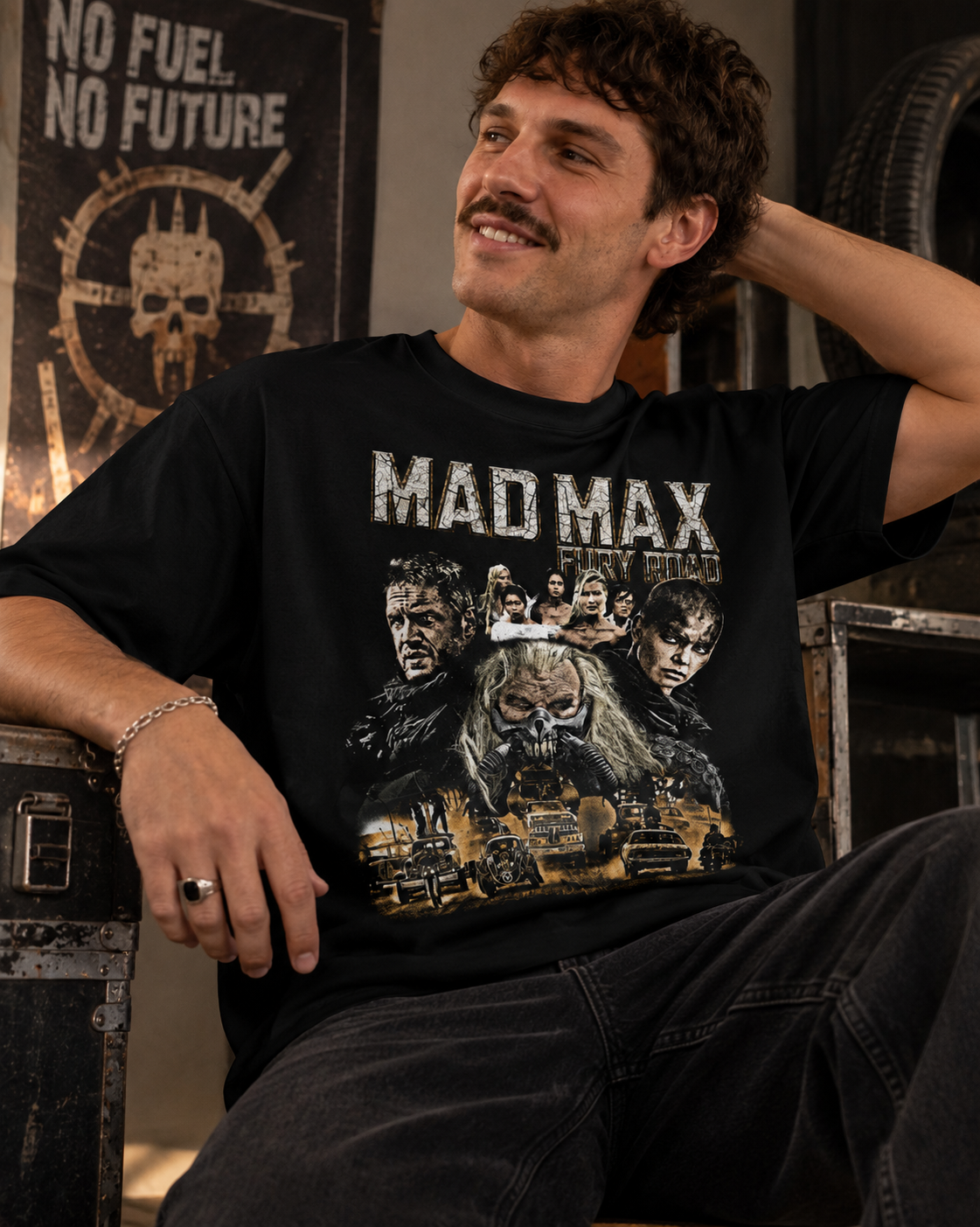Camiseta Preta Mad Max Fury Road Immortan Joe