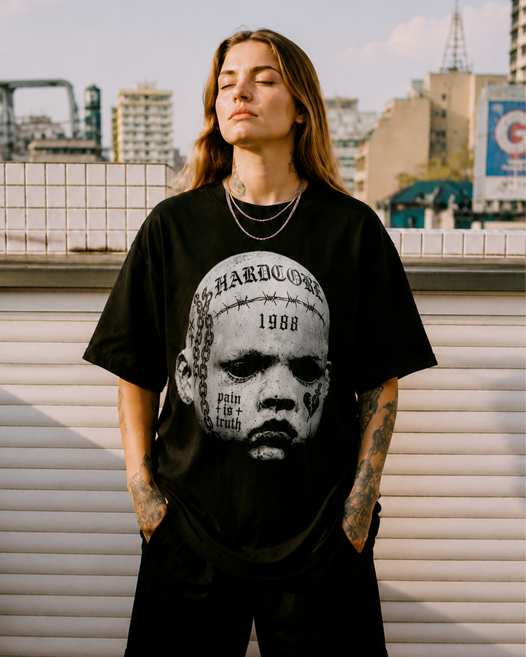 Camiseta Preta Hardcore 1988 Pain Is Truth