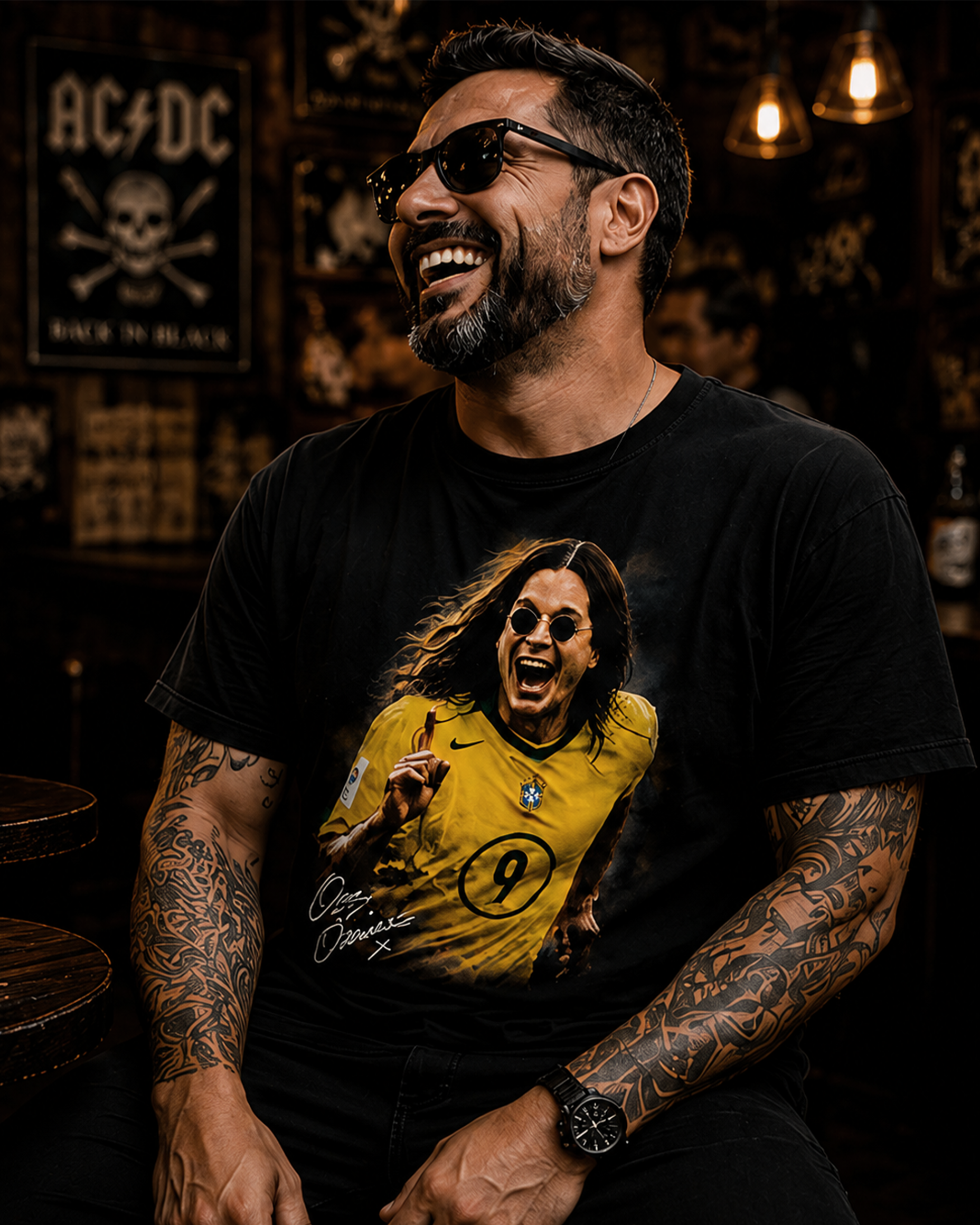 Camiseta Preta Quando Ozzy Marcou o Gol da Final