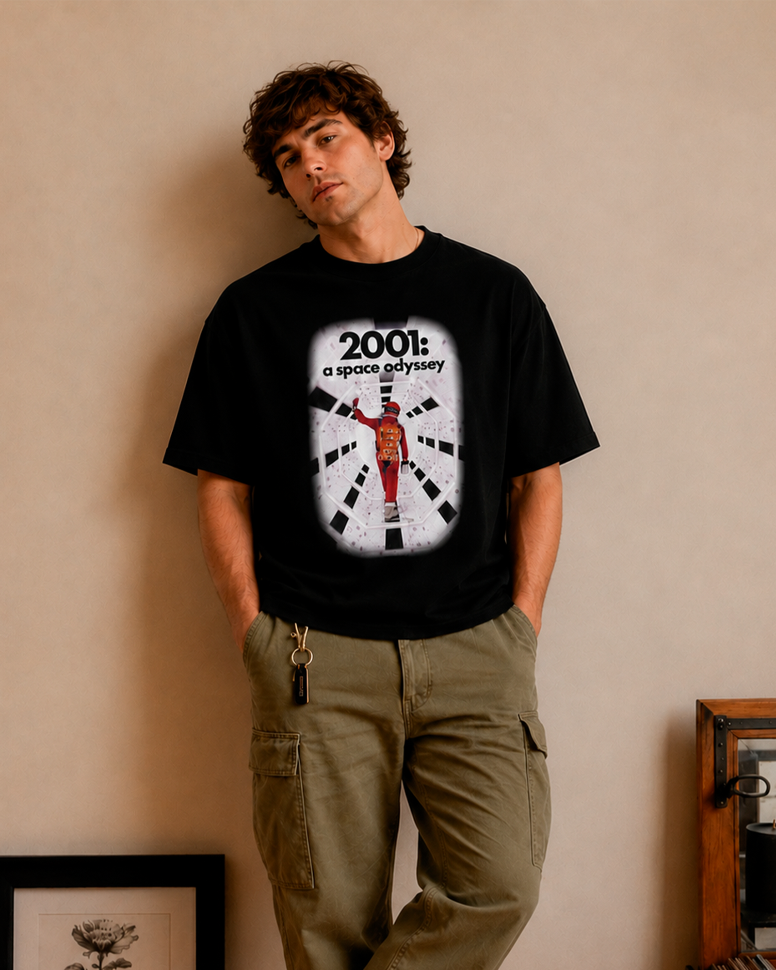 Camiseta Preta 2001: Uma Odisseia no Espaço Astronauta Discovery One