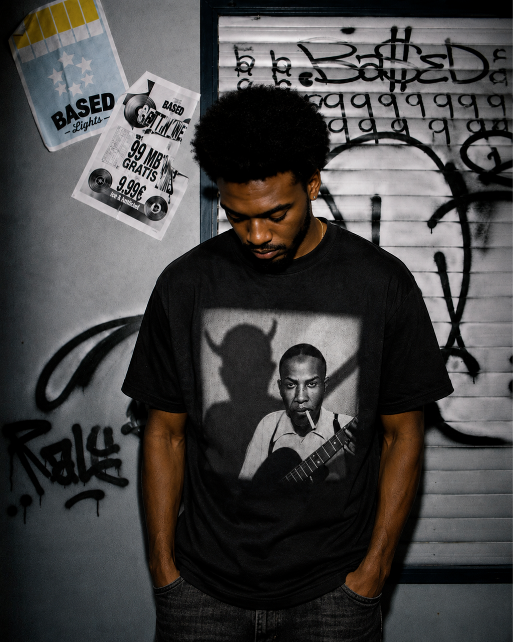 Camiseta Preta Devil at the Crossroads Blues