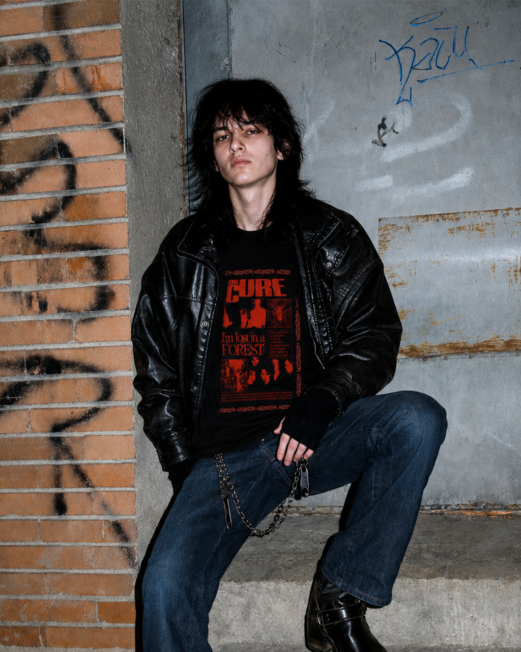 Camiseta Preta The Cure I'm Lost in a Forest Estampa Rock Gótico