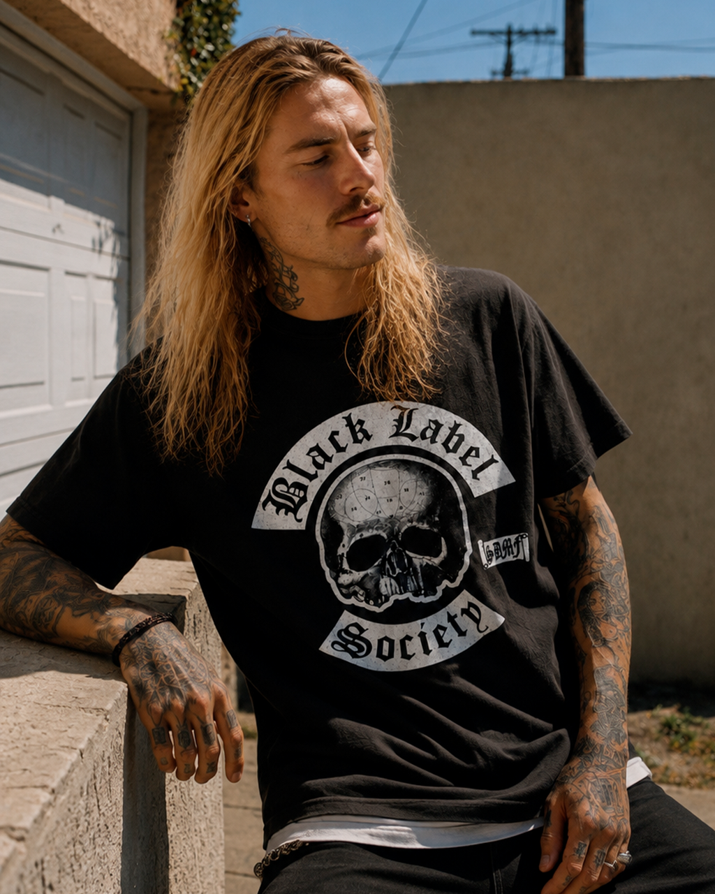 Camiseta Preta Black Label Society Skull Logo