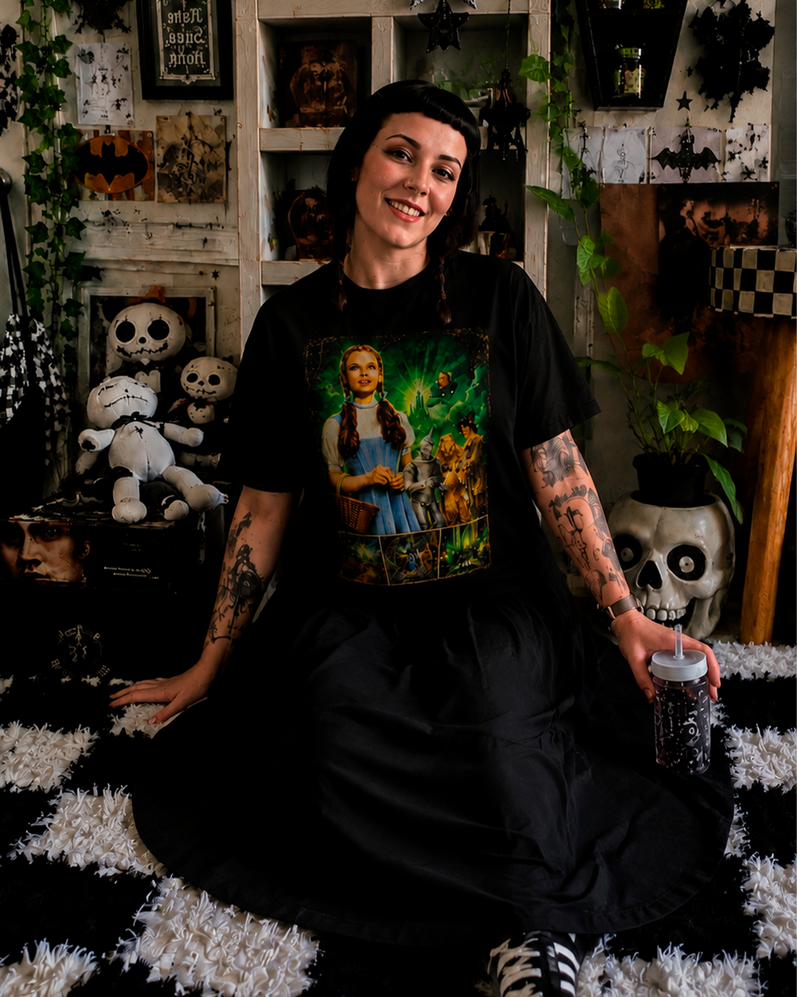 Camiseta Preta Dorothy The Wonderful Wizard Of Oz Estampa Vintage