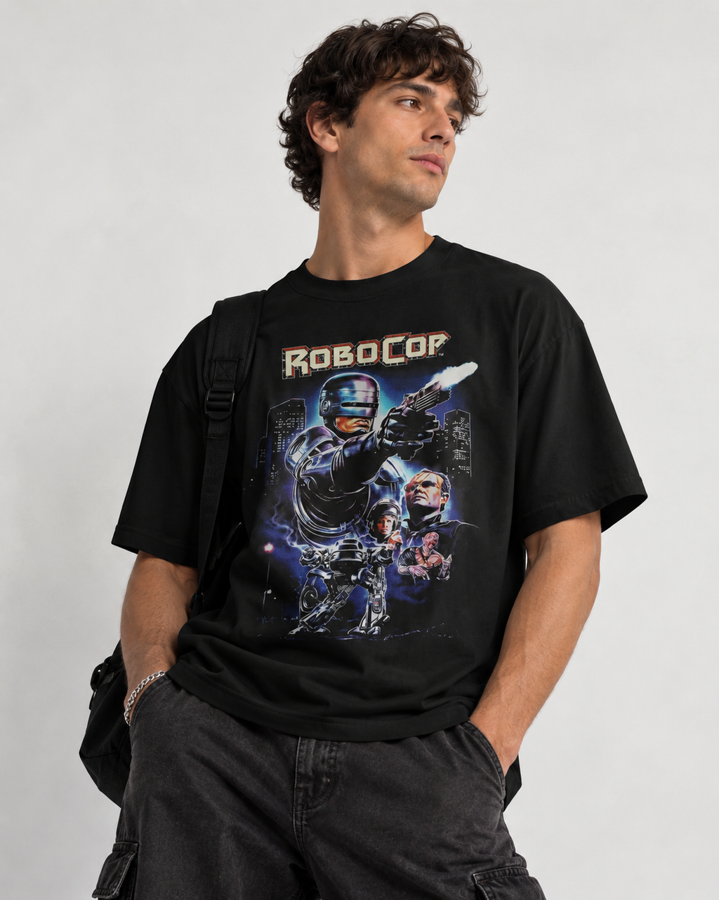 Camiseta Preta RoboCop Serve the Public Trust