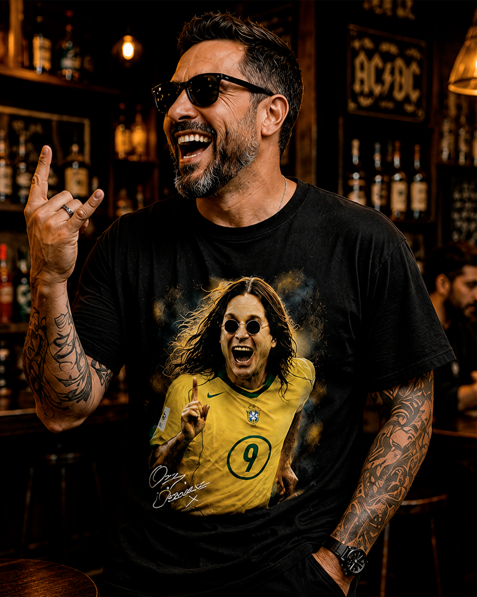 Camiseta Preta Quando Ozzy Marcou o Gol da Final
