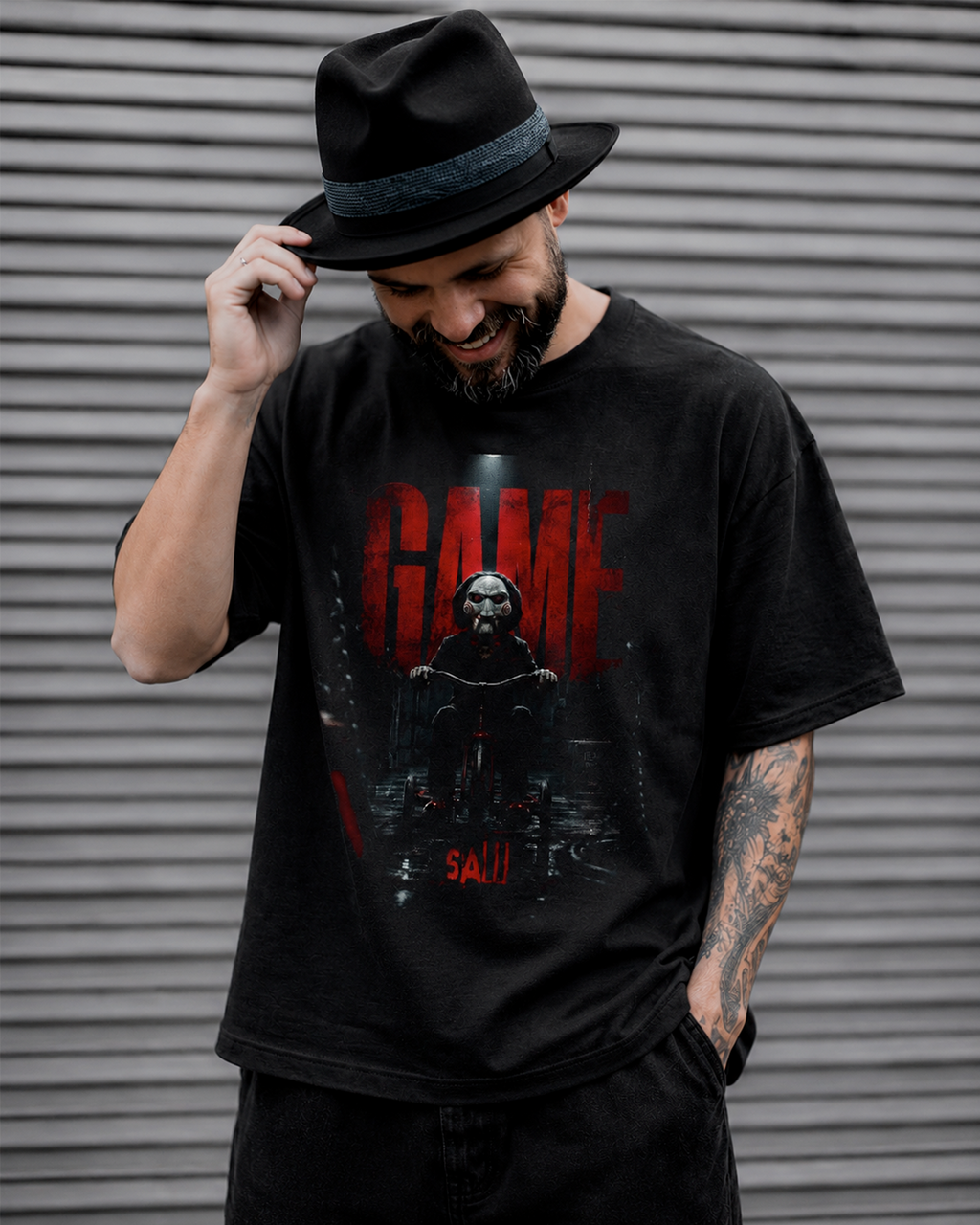 Camiseta Preta Saw Let the Game Begin
