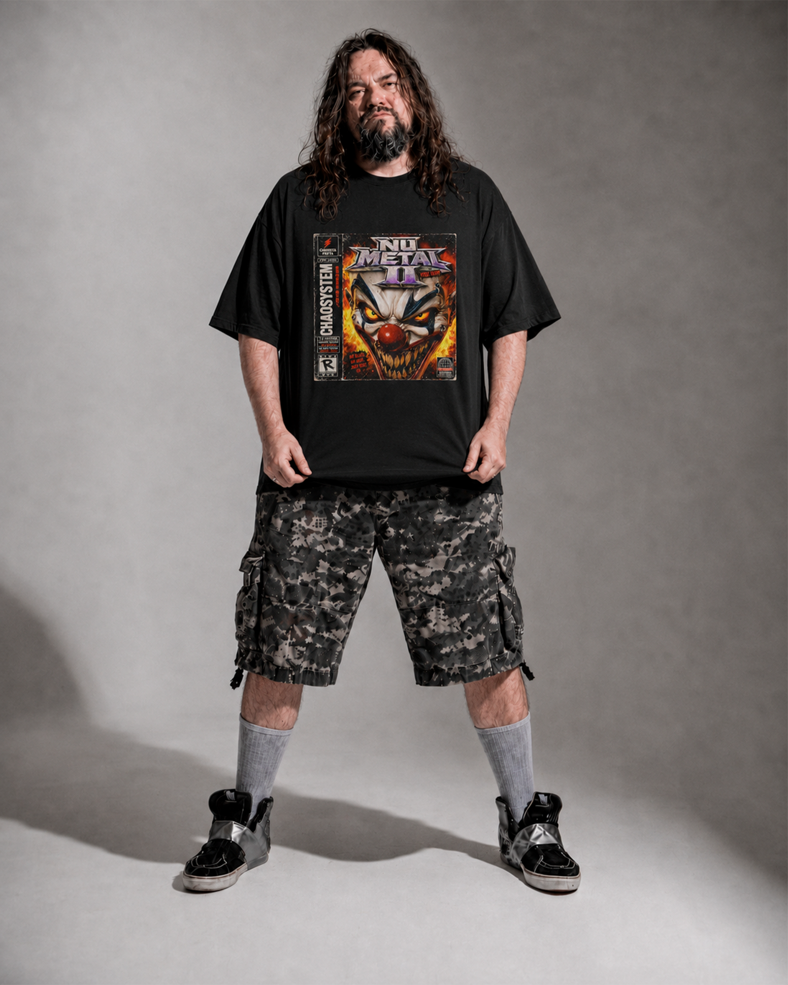 Camiseta Preta Chaos System No Rules Just Riot