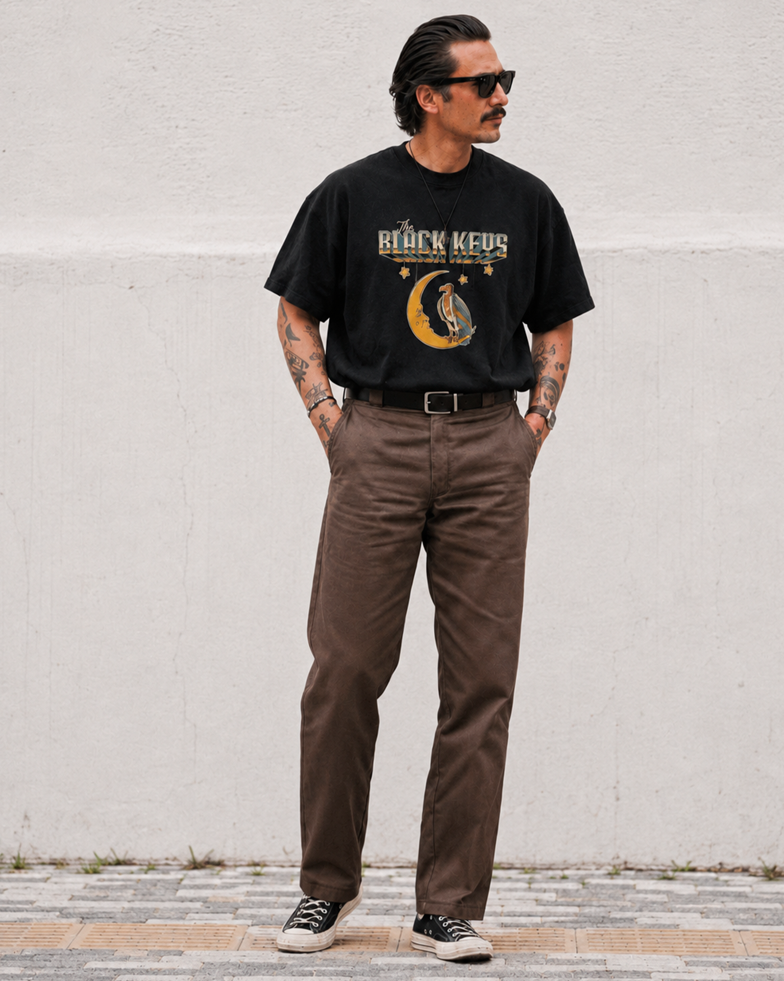 Camiseta Preta The Black Keys Under the Moonlight Vintage Rock