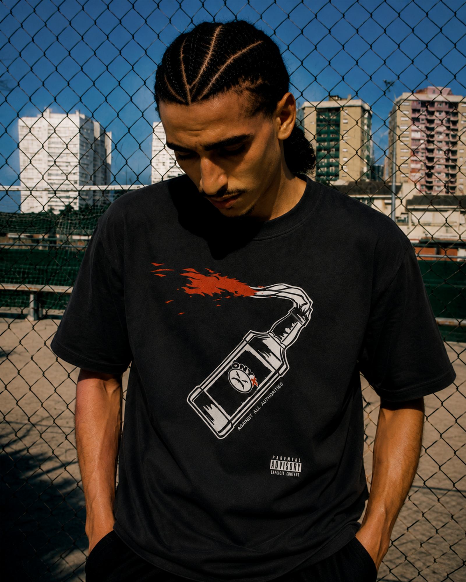 Camiseta Preta Onyx Fire Against Authority
