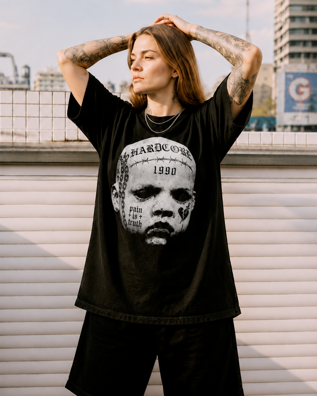 Camiseta Preta Hardcore 1990 Pain Is Truth