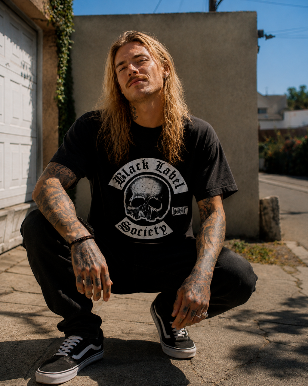 Camiseta Preta Black Label Society Skull Logo